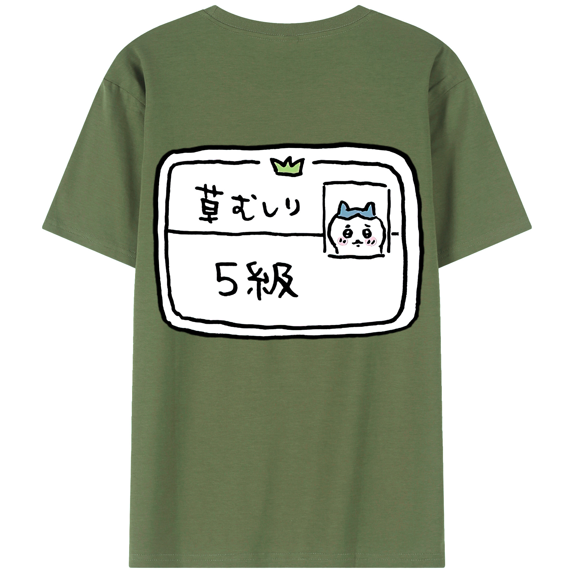 （画像用） ちいかわ ハチワレ Chii-kawa hachiware 綿100％ メンズ半袖Tシャツ（バックプリント） 通気性